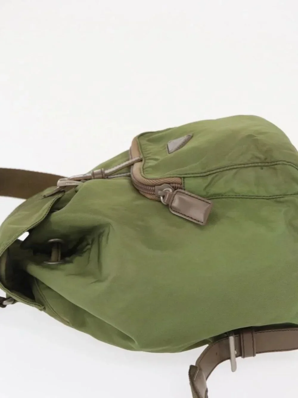 PRADA Backpack Nylon Green Silver